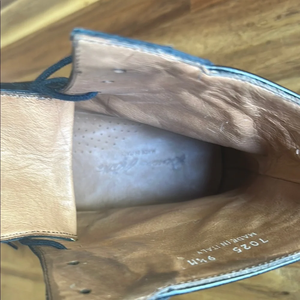 Massimo Matteo Men’s Black Leather Dress Boots | Size 9.5 | Made in Italy - Picture 8 of 9